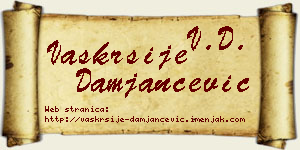 Vaskrsije Damjančević vizit kartica